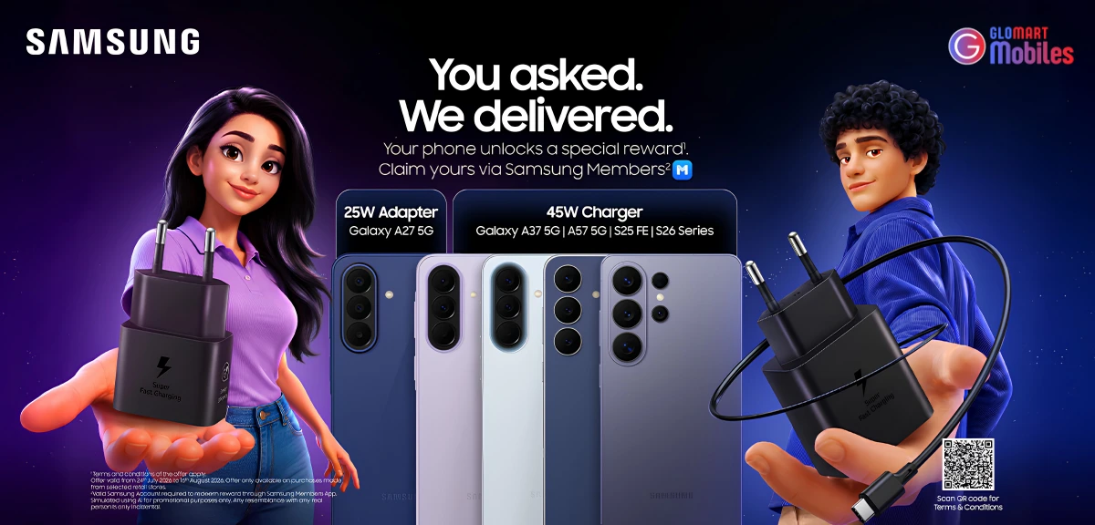 Samsung billboard banner featured on glomart mobiles
